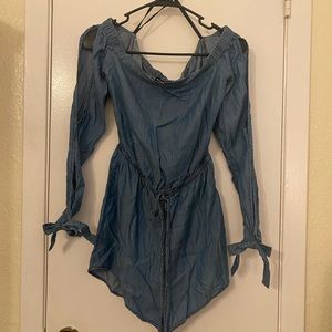 Bebe chambray denim romper small